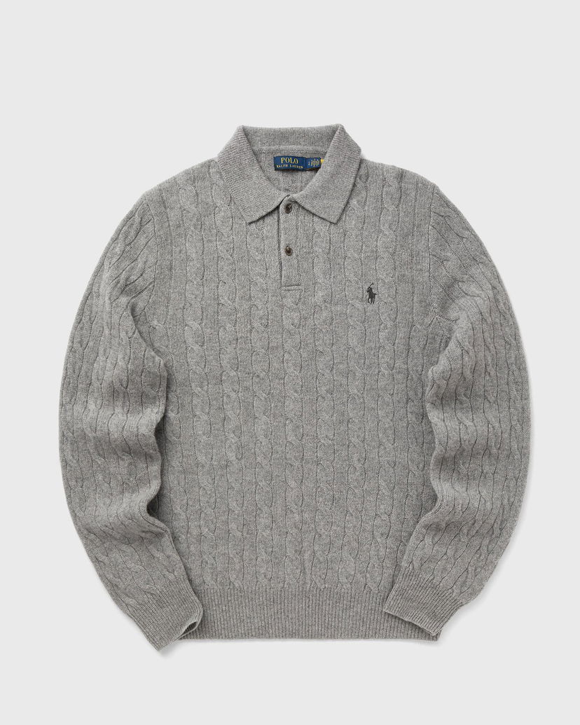 Džemper Polo by Ralph Lauren Polo Ralph Lauren Cable Knit Polo Sweater Siva | 710974165002