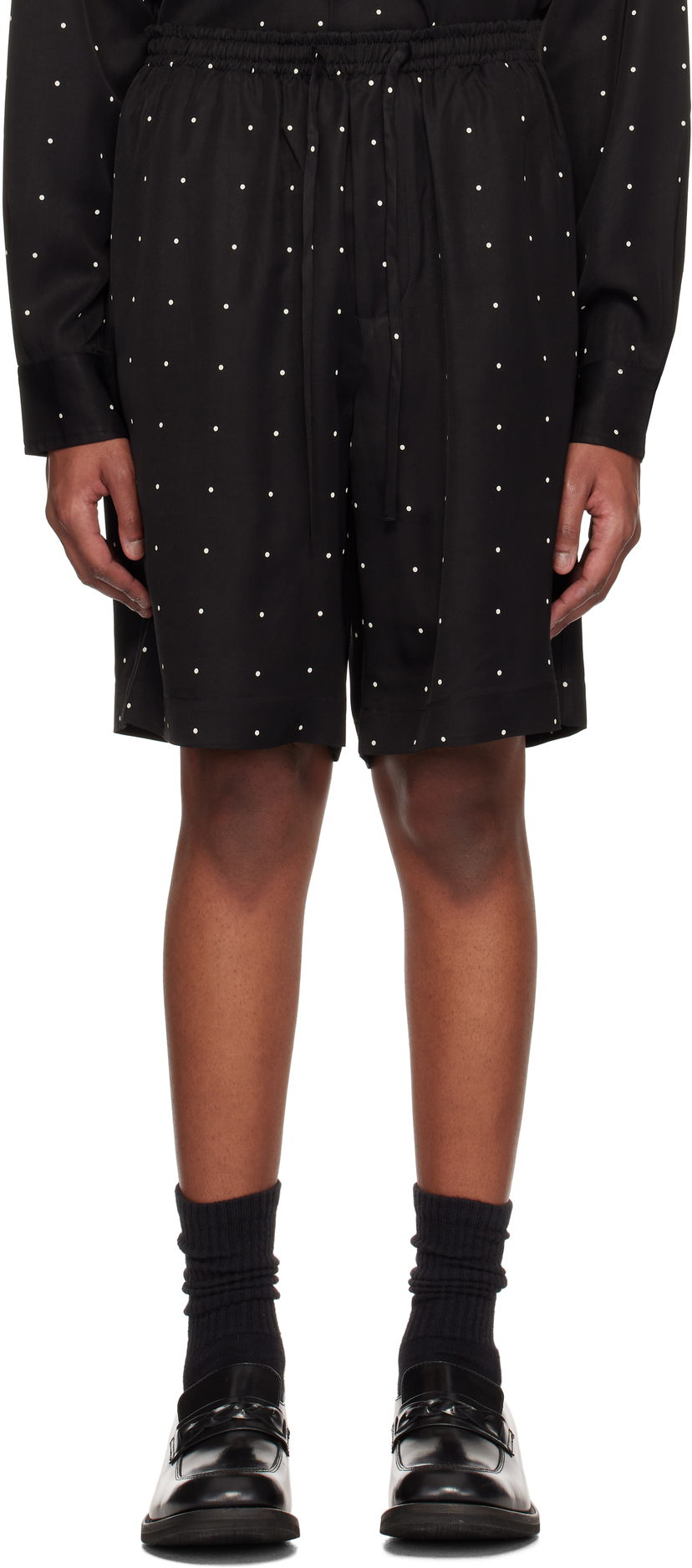 Kratke hlače Róhe Dotted Elasticated Shorts Crna | 314-32-033