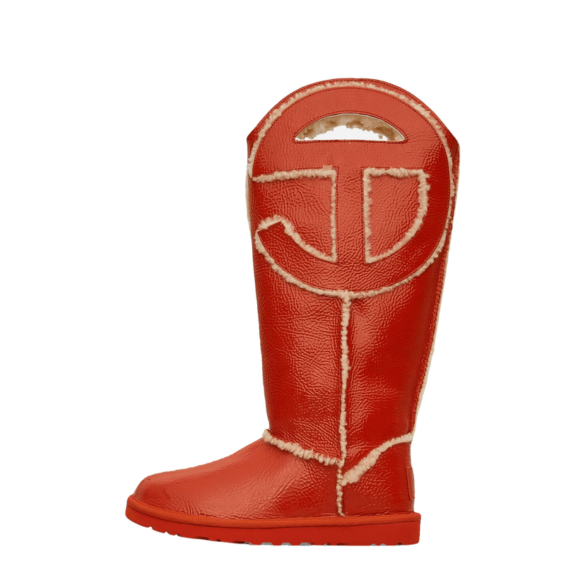 Tenisice i cipele UGG Telfar Logo Tall Crinkle Leather Boots Spicy Pumpkin Crvena | 1155871 SYP