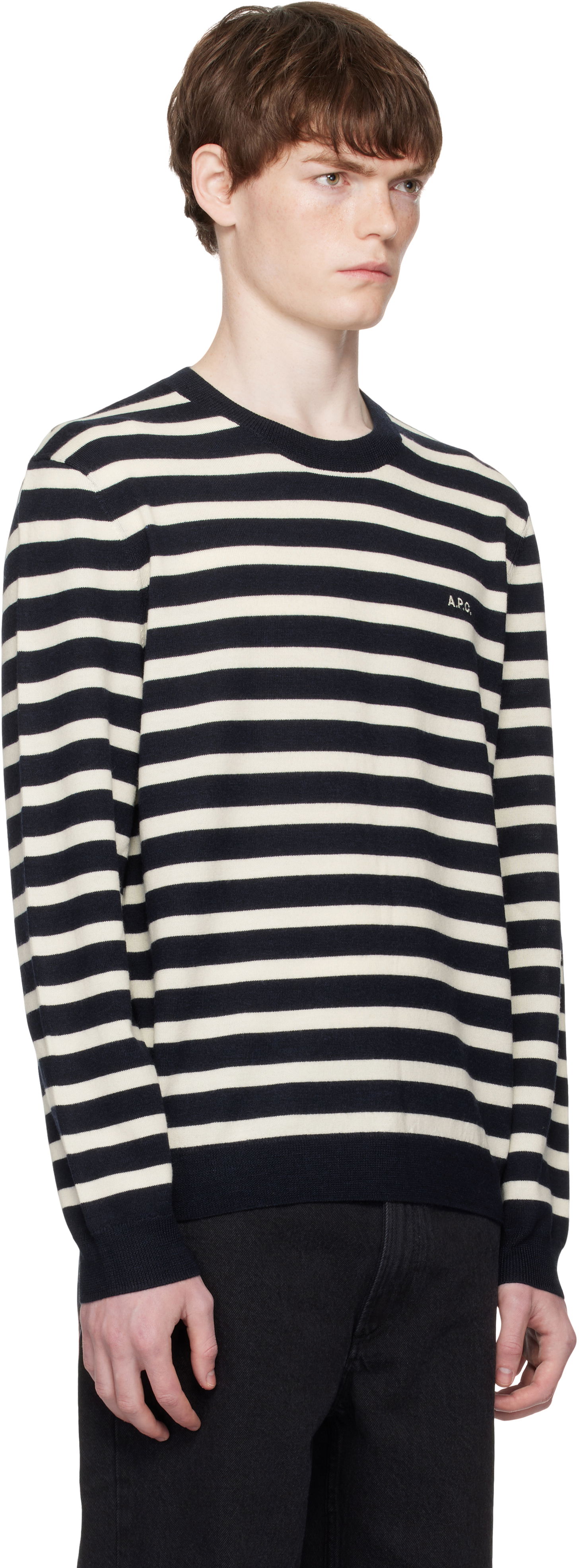 Džemper A.P.C. A.P.C. Matthias Striped Sweater Tamnoplava | WVBEC-H23431, 1