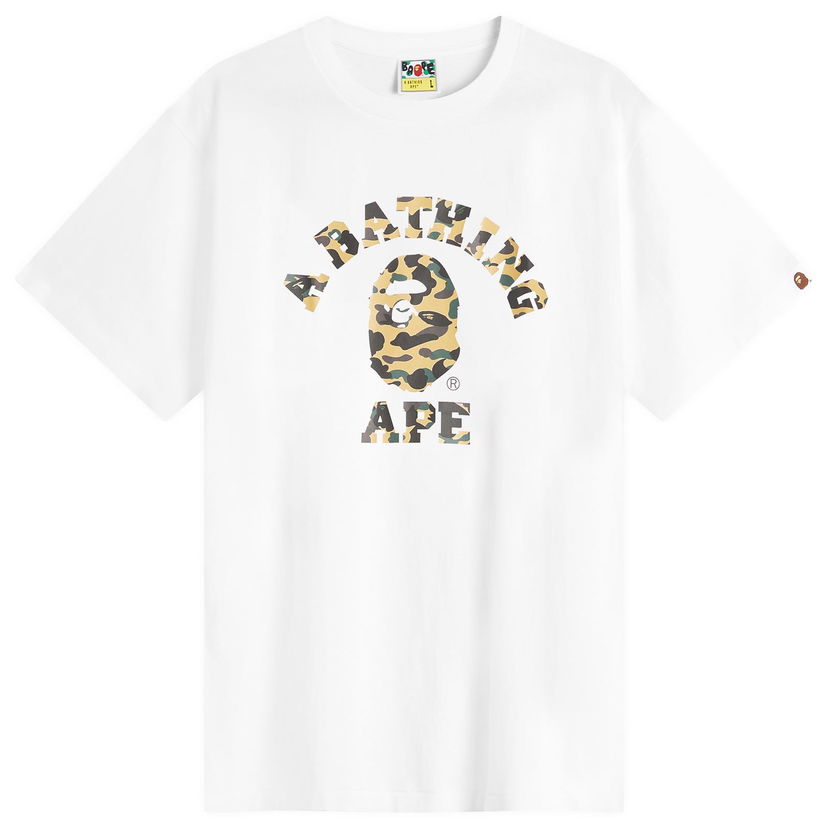 Majica kratkih rukava BAPE 1St Camo College Tee, Size Medium Bijela | 001TEL301012M-WYL