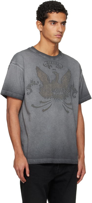 Majica kratkih rukava Diesel Faded Crewneck T-shirt with Eagle Print Siva | A19373-0DLBW-93R, 1