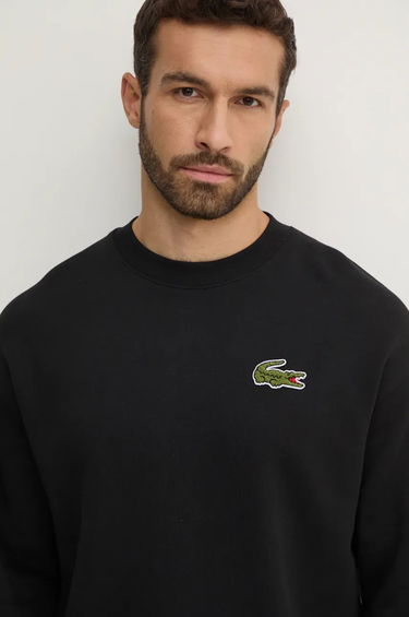Dukserice Lacoste Black Minimalist Sweatshirt Crna | SH2741, 3