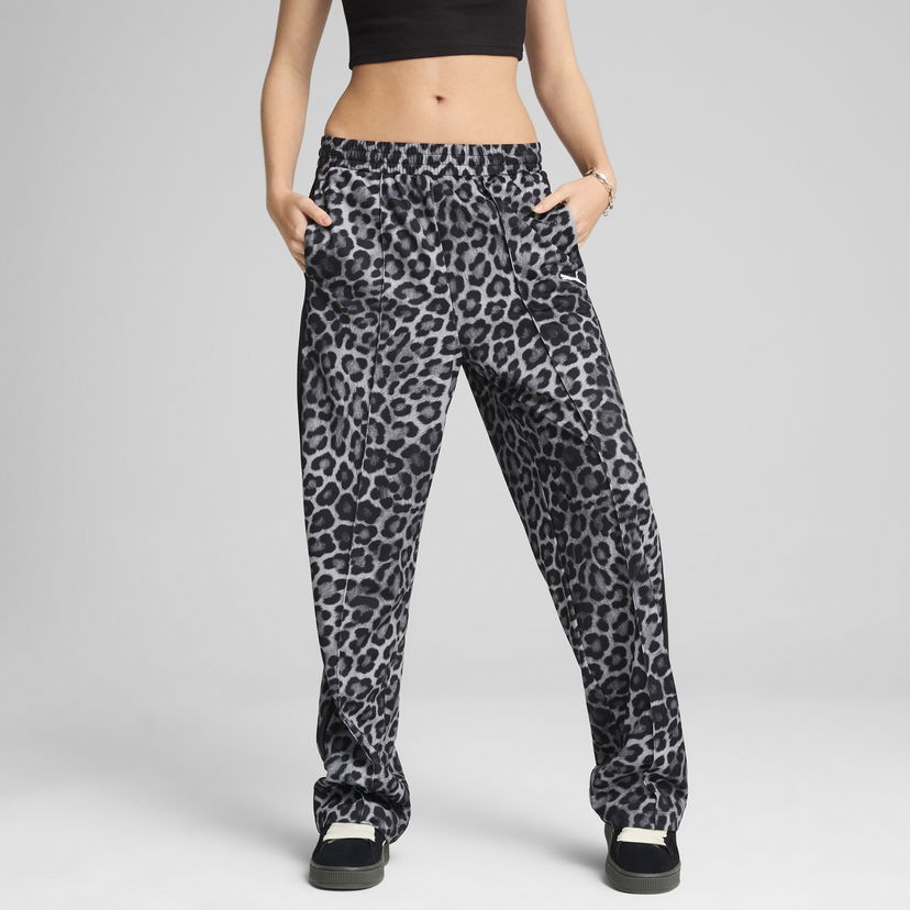 Trenirka Puma T7 Leo Luxe All-Over Print Straight-Leg Pants Siva | 632343_01