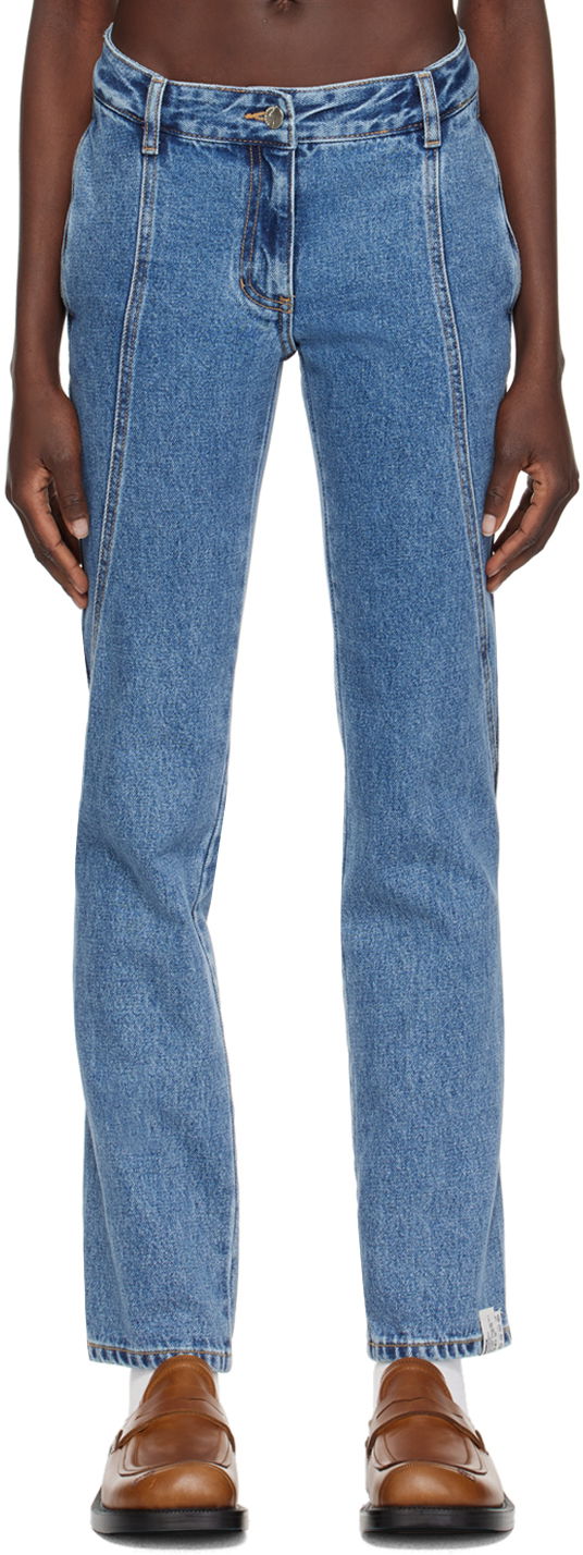 Jeans ADER ERROR Curved Seam Jeans Plava | BN01SSJE0108BL