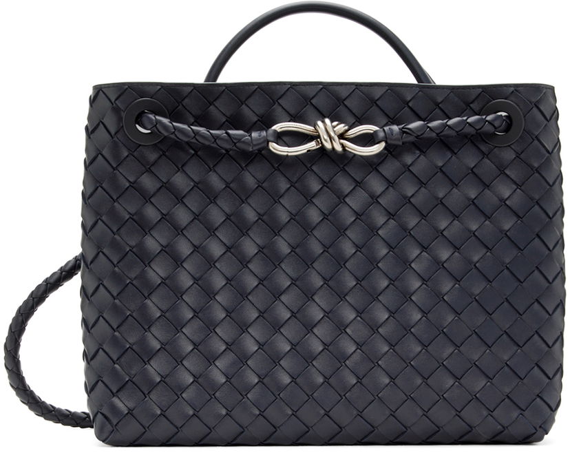 Ručna torbica Bottega Veneta Navy Medium Andiamo Bag Crna | 766016 VCPP1