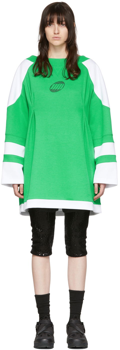 Džemper We11done We11done Cotton T-Shirt Dress Zelena | WD-TO1-22-567-W-GR