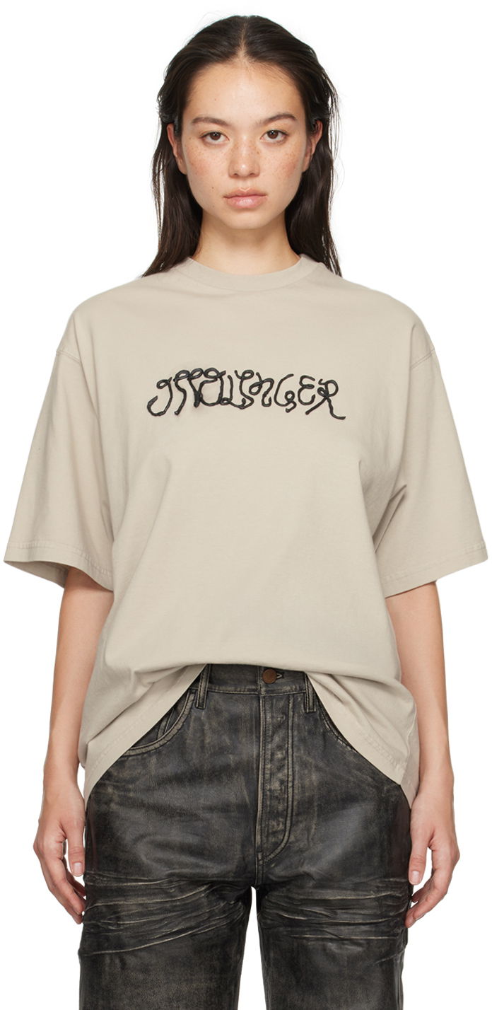 Majica kratkih rukava Ottolinger Ottolinger Oversized Puffy Logo T-Shirt Bež | 1150102121
