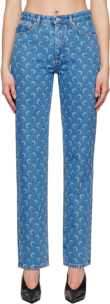 Jeans Marine Serre Marine Serre Moon Laser Loose Jeans Plava | WPA128A CDEN0002, 0