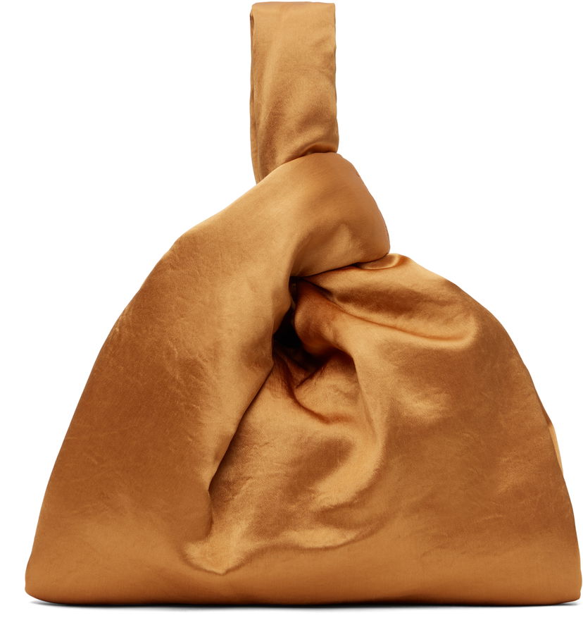 Ručna torbica Nanushka Nanushka Jen Knotted Satin Pouch Smeđa | NW25RSBG02419