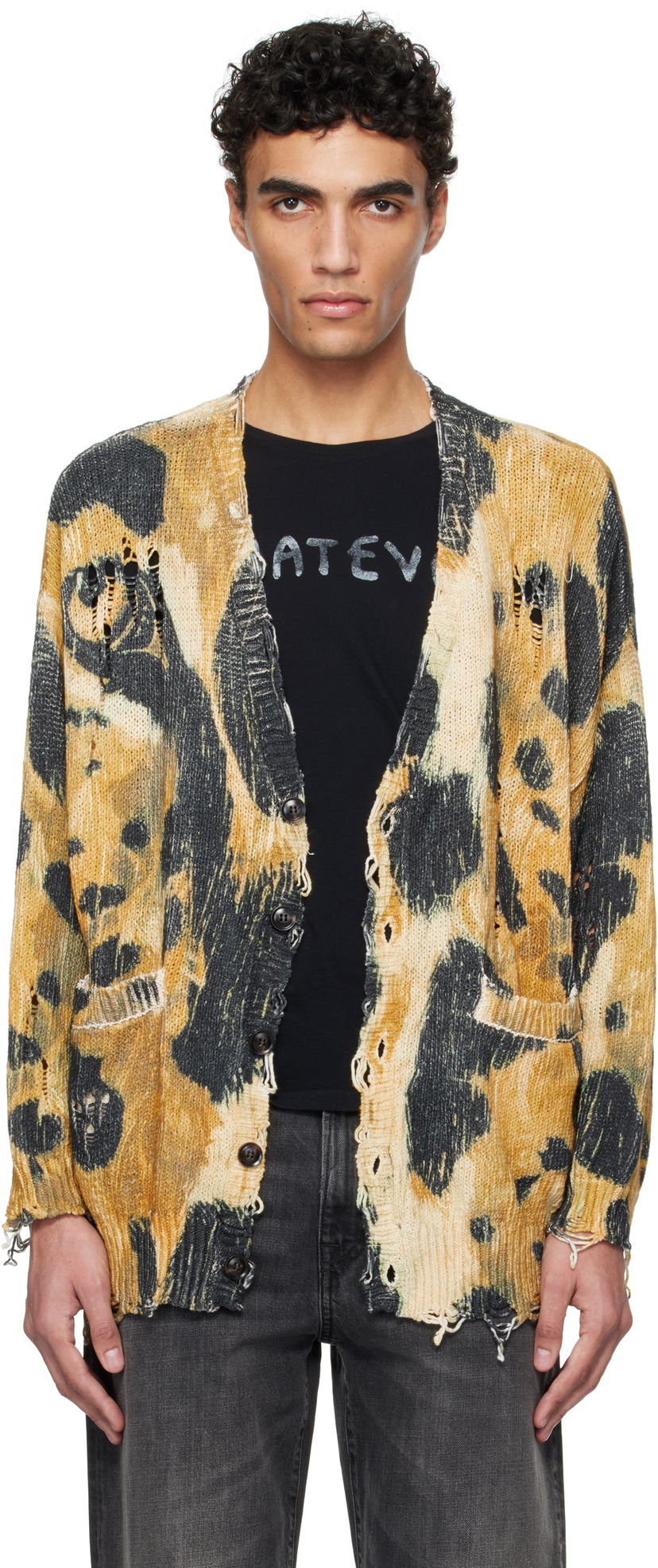 Džemper R13 R13 Printed Oversized Cardigan Žuta | R13WY198-Y191B