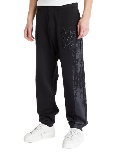 Cargo hlače Y-3 Graphic Logo French Terry Pants Crna | H44805