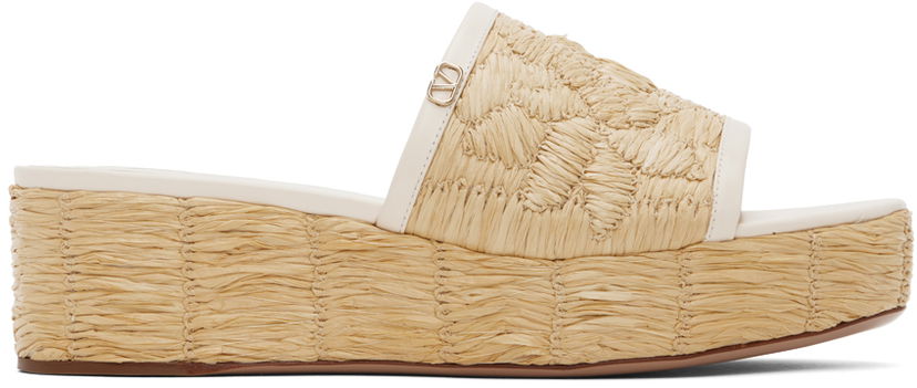 Tenisice i cipele Valentino Valentino Garavani Raffia Wedge Sandals Bež | 4W2S0IR4JPK
