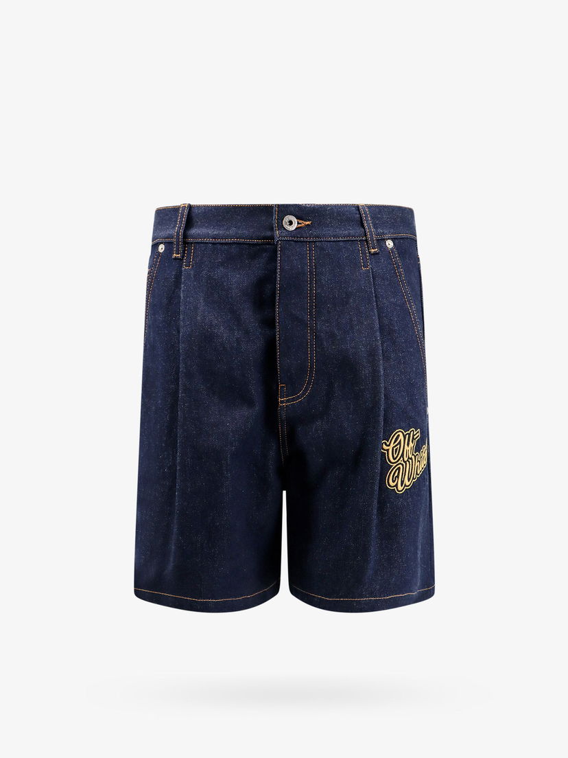 Kratke hlače Off-White BERMUDA SHORTS - OFF WHITE Tamnoplava | OMYC021S24DEN0024522