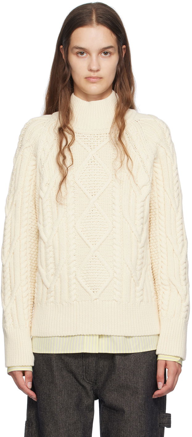 Džemper BOSS Mock Neck Sweater Bijela | 50518369