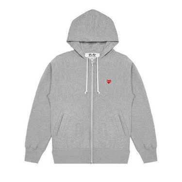Dukserice Comme des Garçons PLAY Small Heart Zip Hoodie Siva | AZ T311 051 1, 0