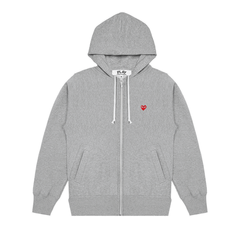 Dukserice Comme des Garçons PLAY Small Heart Zip Hoodie Siva | AZ T311 051 1