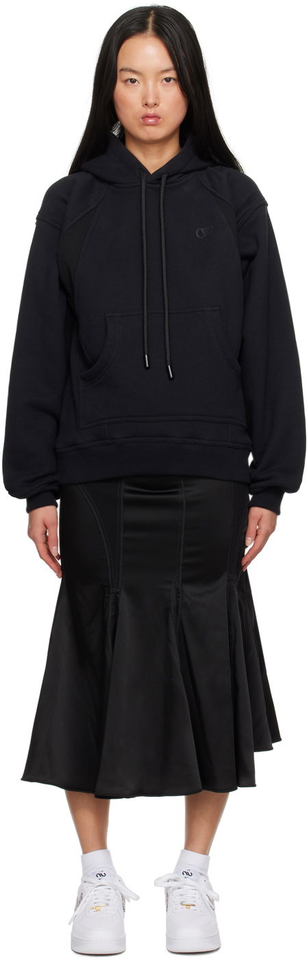 Haljina Off-White Black Hooded Maxi Dress Crna | OWDB491F23FAB0011010