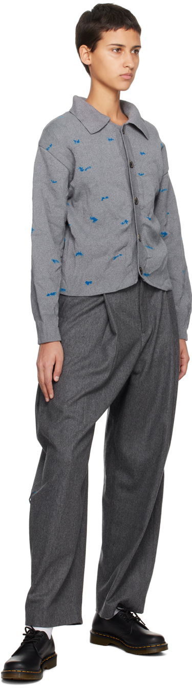 Džemper ADER ERROR Embroidered Button-Up Cardigan Siva | BMADFWKT0703GR, 3