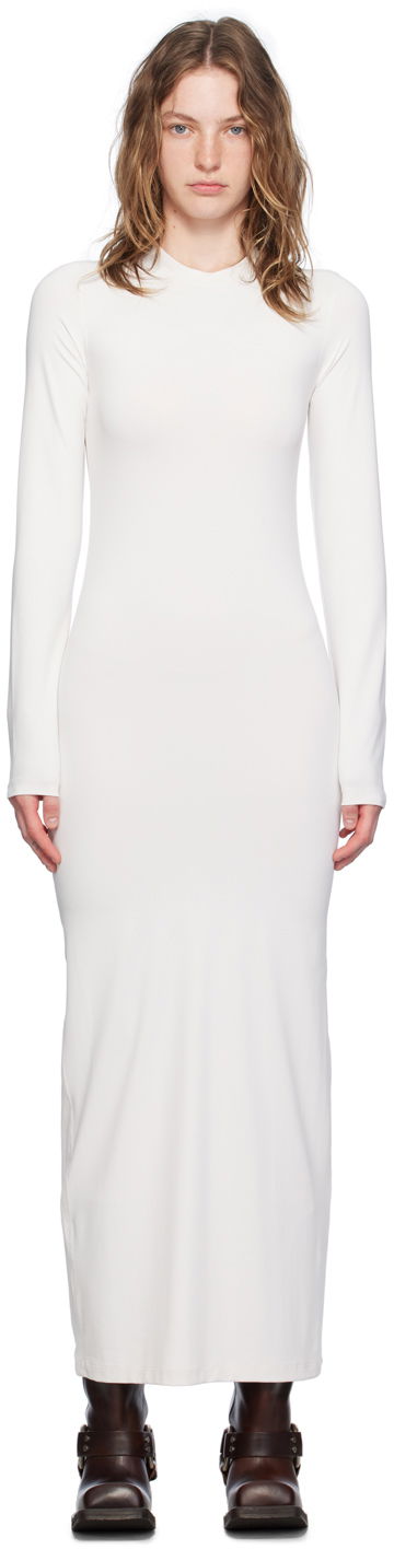 Haljina Acne Studios Off-White Crewneck Maxi Dress Bijela | A20707-