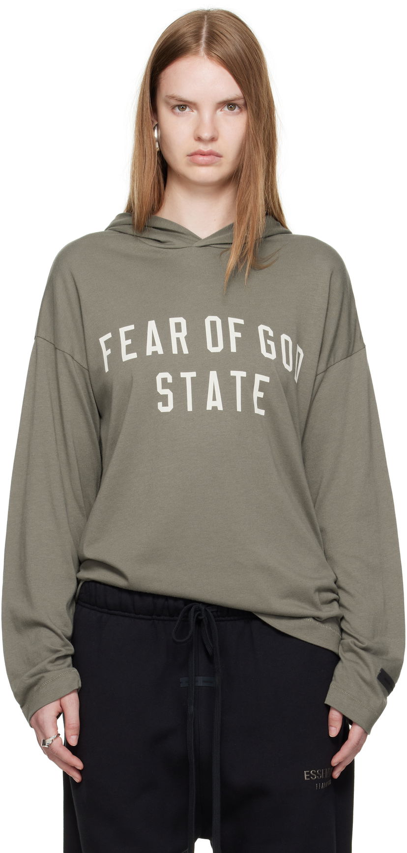 Dukserice Fear of God ESSENTIALS State Long Sleeve Hoodie Zelena | 125SP257177FW