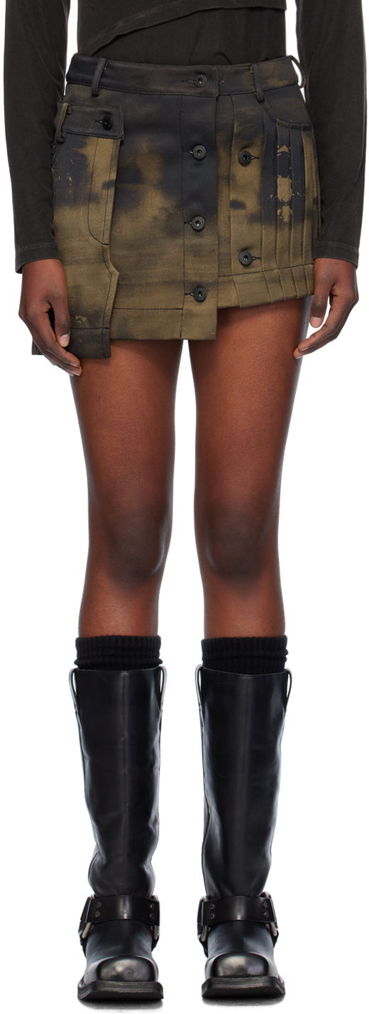 Suknja Feng Chen Wang Feng Chen Wang Gradient Printed Cargo Miniskirt Smeđa | FWF18SK10