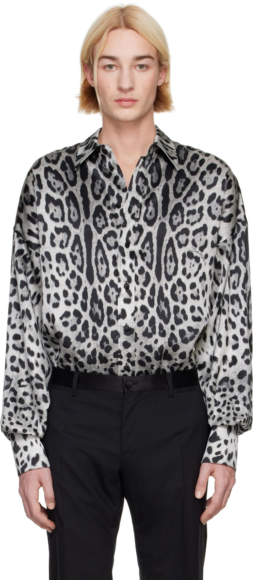 Košulja Dolce & Gabbana Dolce&Gabbana Super-Oversize Leopard-Print Silk Shirt Bijela | G5MG0TIS1WT