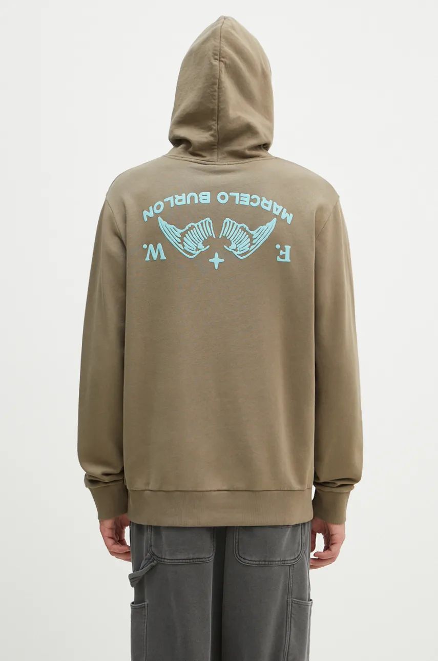 Dukserice Marcelo Burlon Hoodie With Print Zelena | CMBB007F24FLE0056E4D, 0