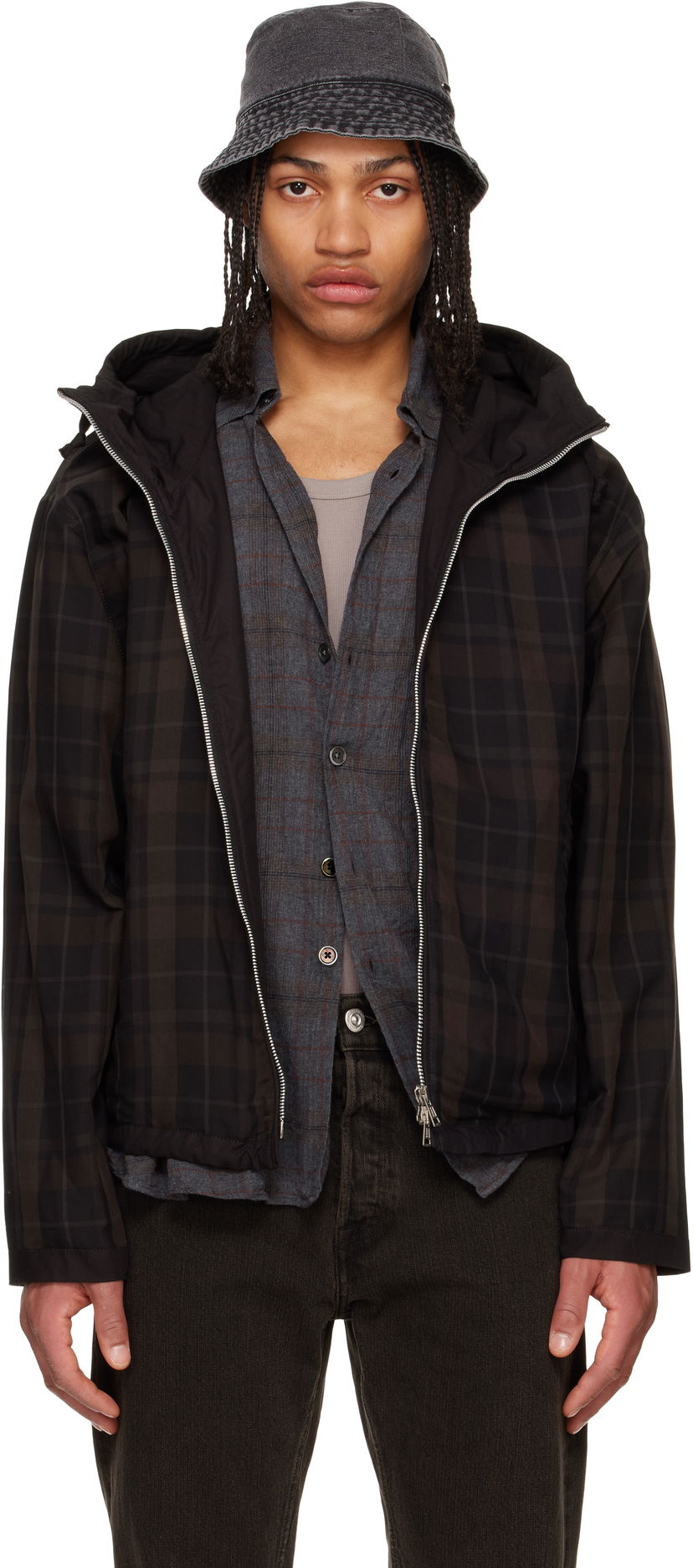 Pernata jakna OUR LEGACY Our Legacy Riviera Plaid Jacket Smeđa | M2251RBSC