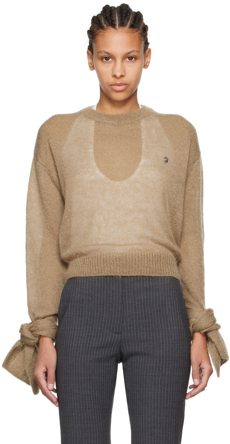 Džemper Coperni Knotted Sleeve Sweater Bež | COPML100648