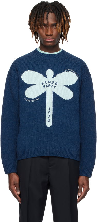 Džemper KENZO Kenzo Paris 'KENZO Dragonfly' Embroidered Wool Sweater Plava | FF55PU7163CA, 0
