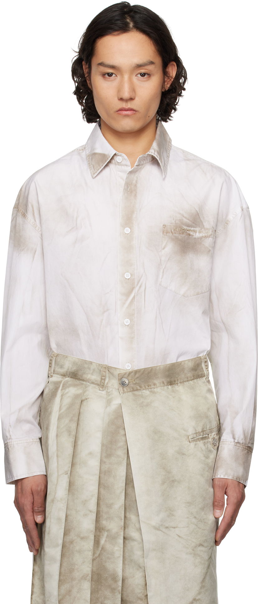 Košulja Feng Chen Wang Feng Chen Wang Sandwashed Shirt Bijela | FUS19SR01
