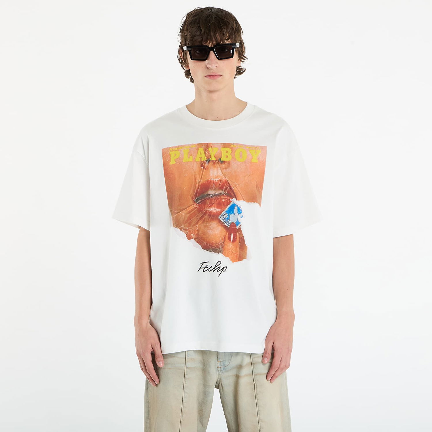 Majica kratkih rukava Footshop Playboy x FTSHP Cover Tee 1973/4 UNISEX Off-White Bijela | FTSHP_522, 0
