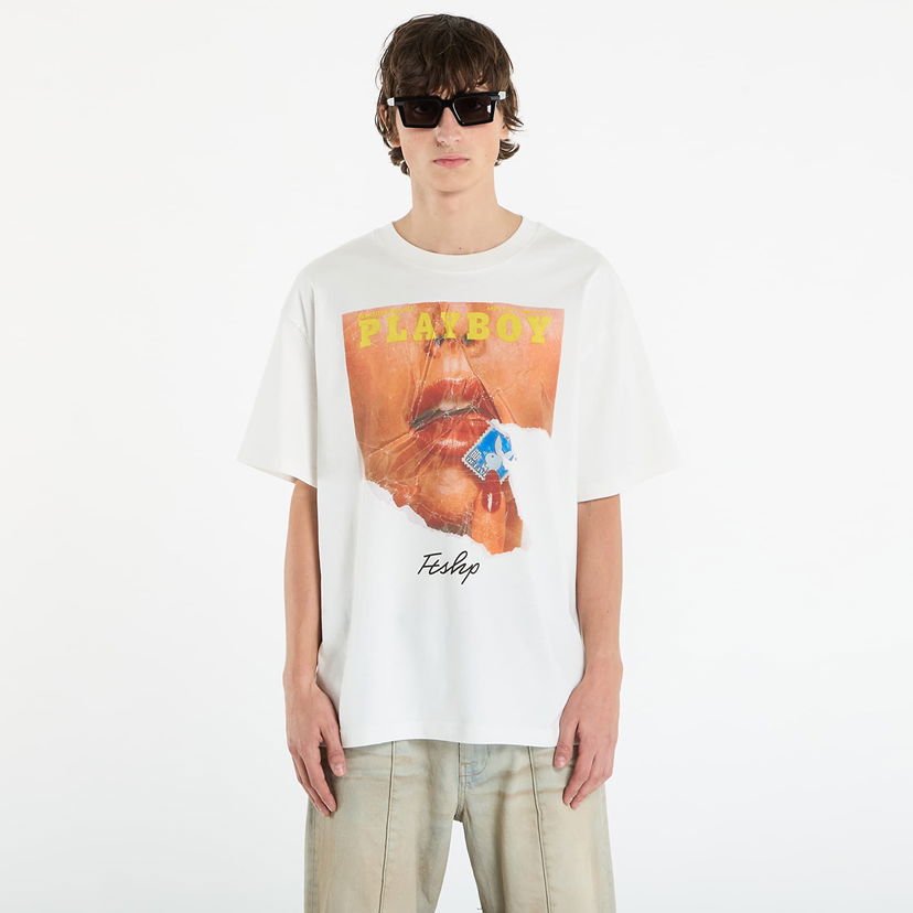 Majica kratkih rukava Footshop Playboy x FTSHP Cover Tee 1973/4 UNISEX Off-White Bijela | FTSHP_522