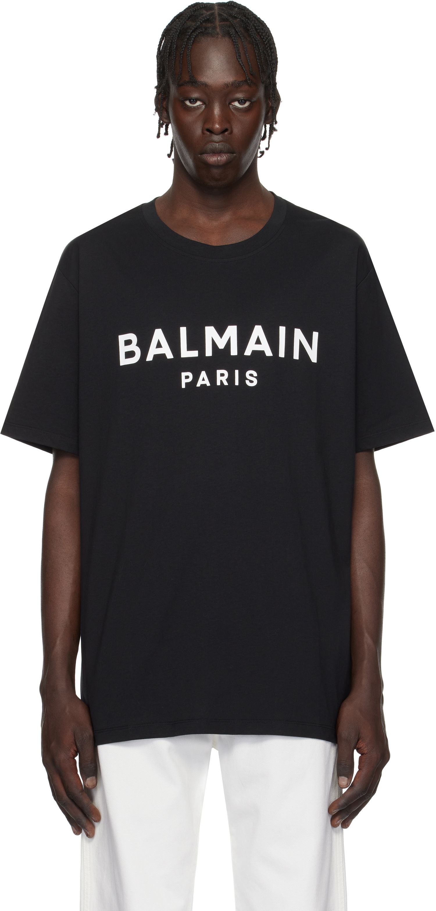 Majica kratkih rukava Balmain Print T-Shirt Crna | EH1EG010BB73, 0