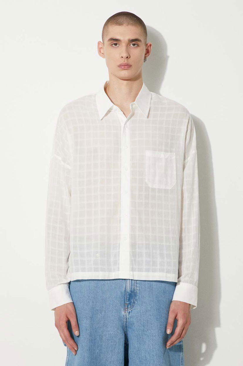 Košulja Stampd STAMPD Cropped Oversized Buttondown Shirt Bijela | SLA.M3320BD.WHT