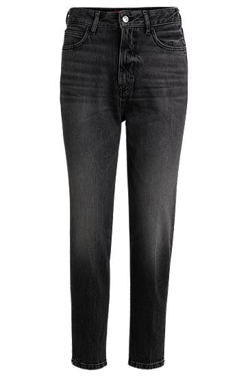 Jeans BOSS Mom Fit Comfort Stretch Jeans Crna | 50519927