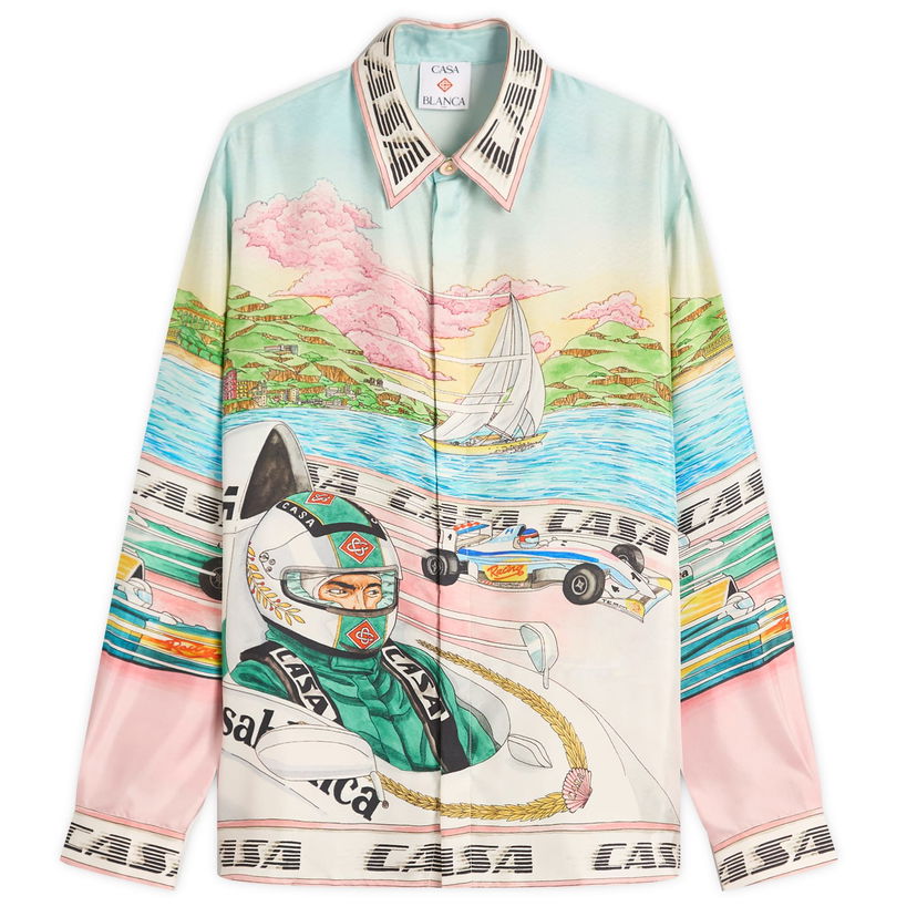 Košulja Casablanca Casablanca Classic Long Sleeve Patterned Silk Shirt, Size Large Višebojno | MPF25-SH-021-03