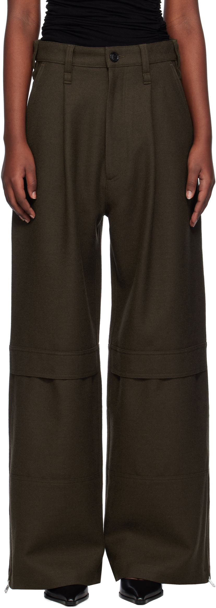 Cargo hlače AMI Cargo Trousers Zelena | FTR305.WV0018