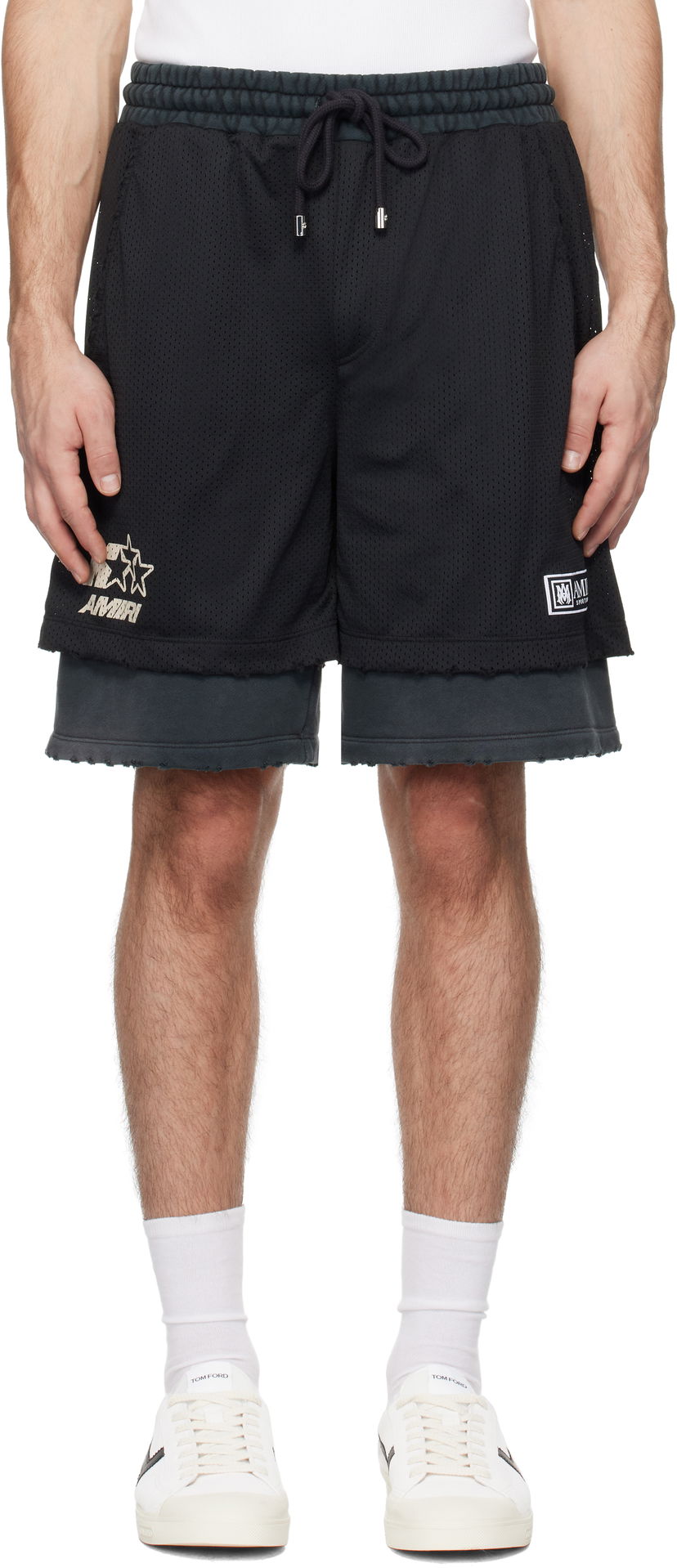 Kratke hlače AMIRI Amiri Mesh Basketball Shorts Crna | AMJYSH1036