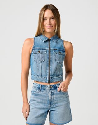 Prsluk Wrangler Wrangler Dallas Zip Front Vest Plava | 112362590:XXL