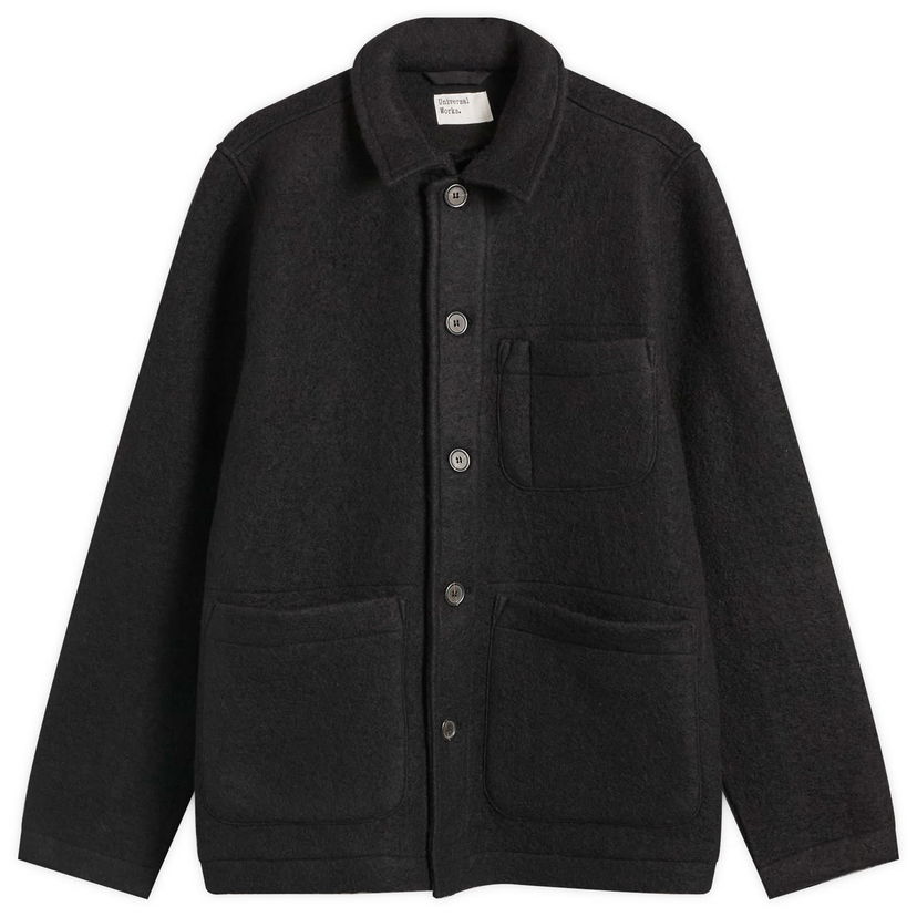 Jakna Universal Works Wool Fleece Field Jacket, Size Small Crna | 00017-BLK