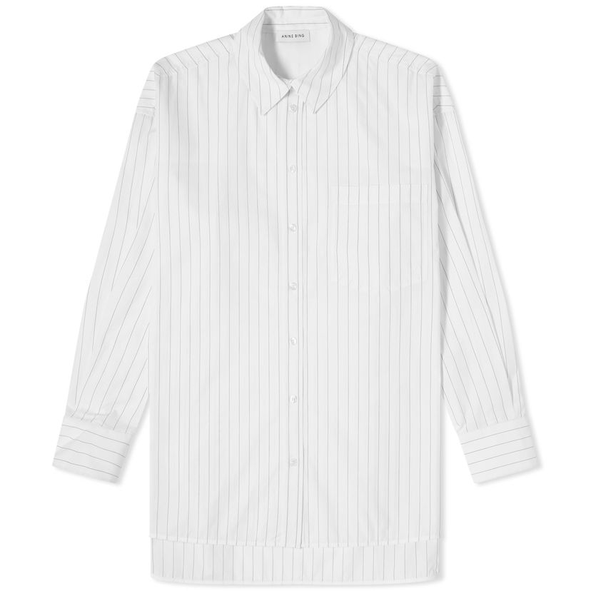 Košulja Anine Bing Chrissy Pinstripe Shirt Bijela | A-07-5830-104