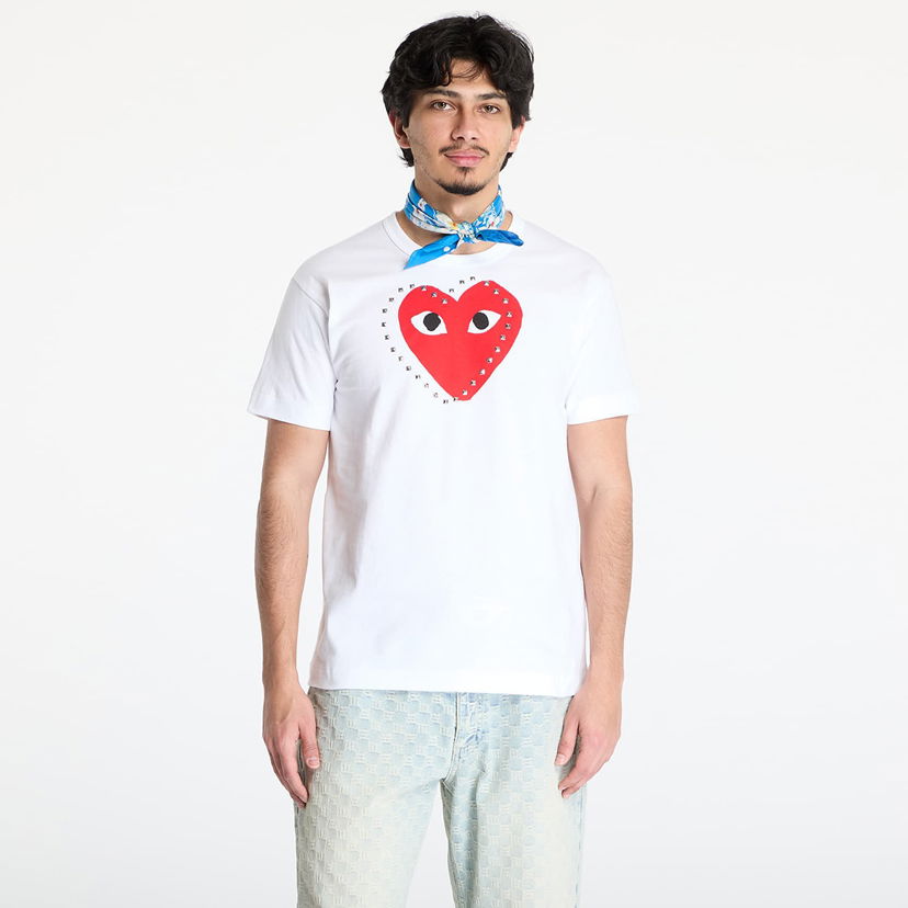 Majica kratkih rukava Comme des Garçons Comme des Garçons PLAY Print T-Shirt Bijela | AX-T803 WHITE