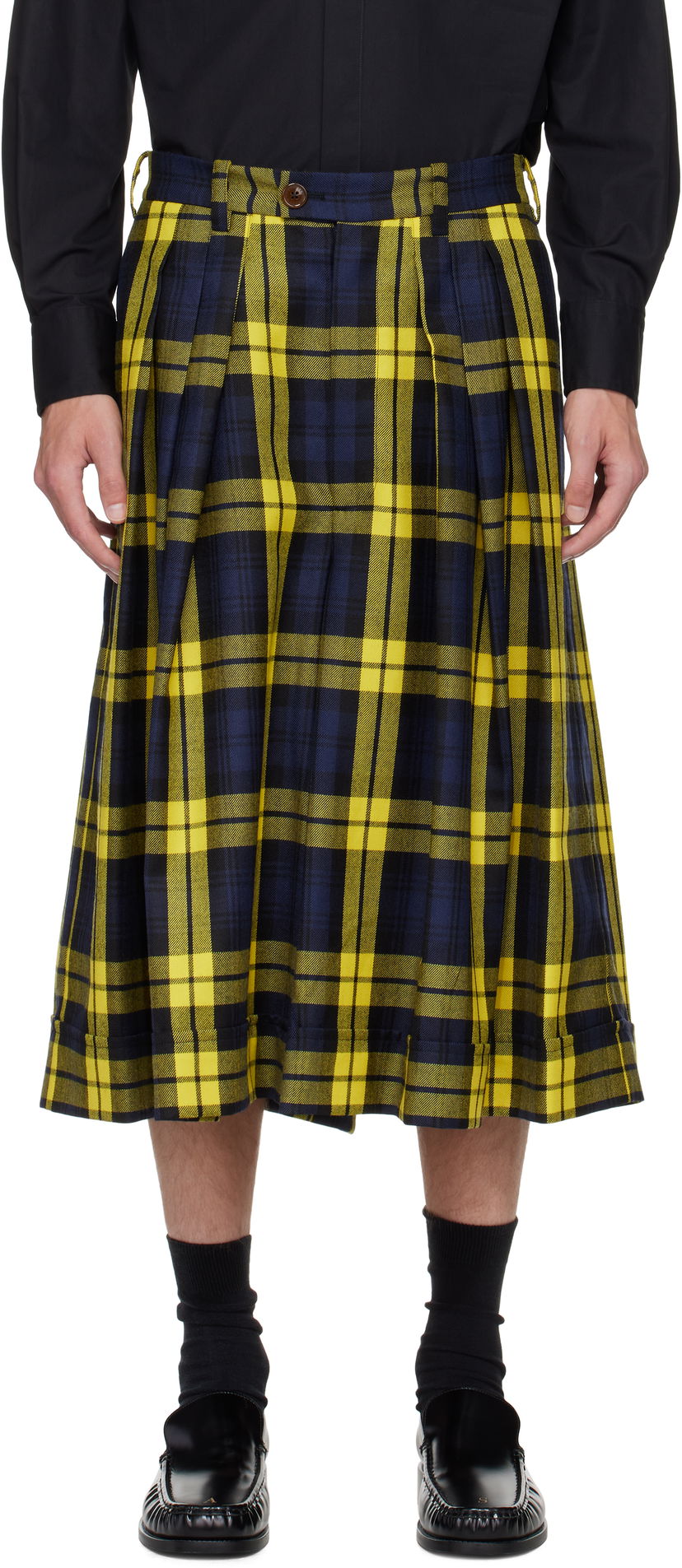 Kratke hlače Vivienne Westwood Vivienne Westwood Pleated Tartan Culottes Žuta | 3F01000C-W0175-