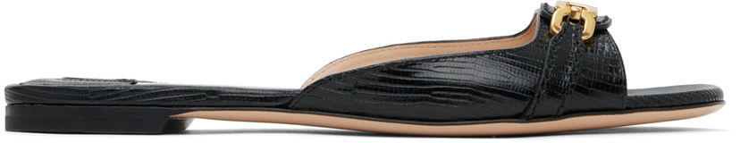 Dodaci Tom Ford TOM FORD Whitney Stamped Lizard Leather Slides Crna | W3357-LCL097X