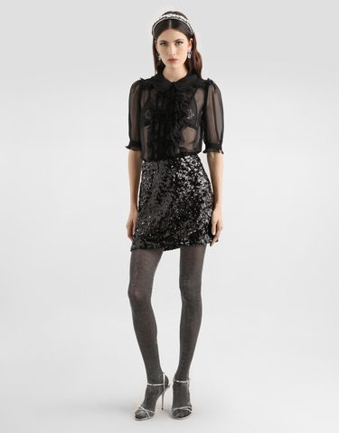 Suknja Dolce & Gabbana Dolce & Gabbana Sequined Skirt Collection Crna | F4DADTHLMZMN0000, 1