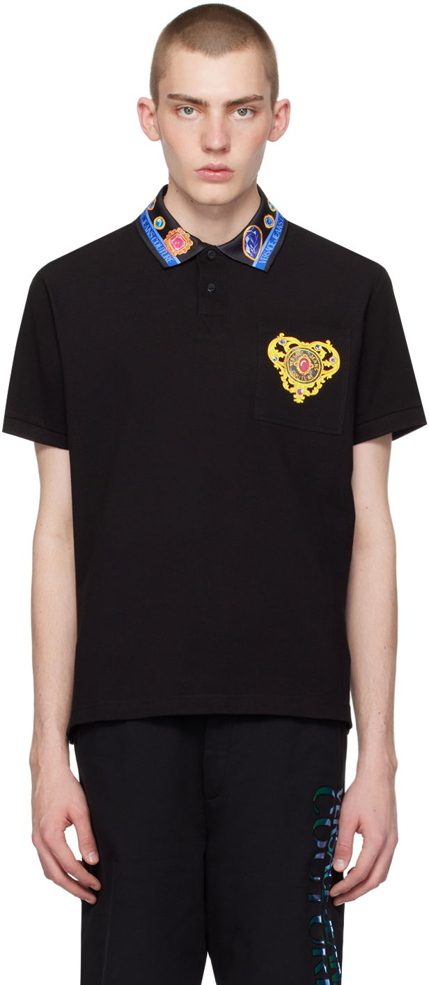 Košulja Versace Jeans Couture Black Heart Couture Polo Crna | E76GAGT11_ECJ01T