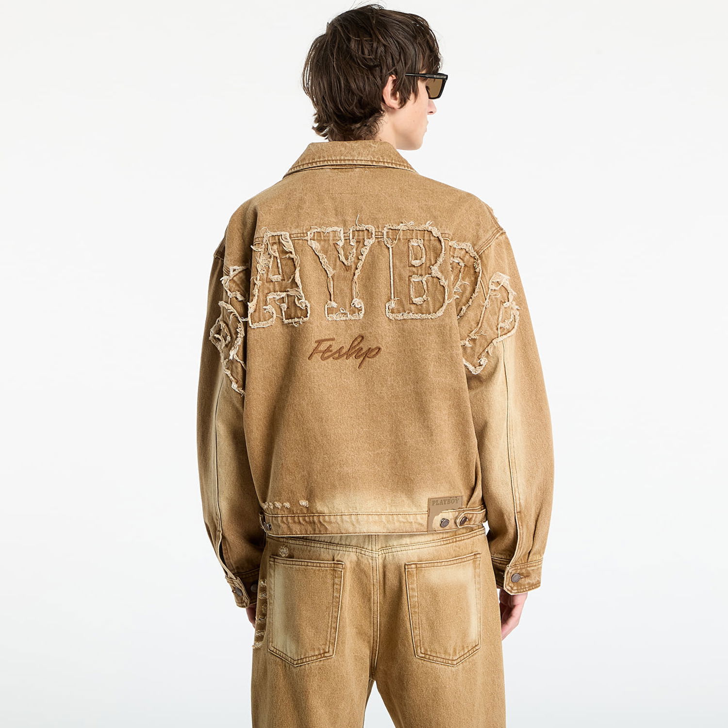 Jakna Footshop Playboy x FTSHP Denim Jacket UNISEX Orche Smeđa | FTSHP_512, 1