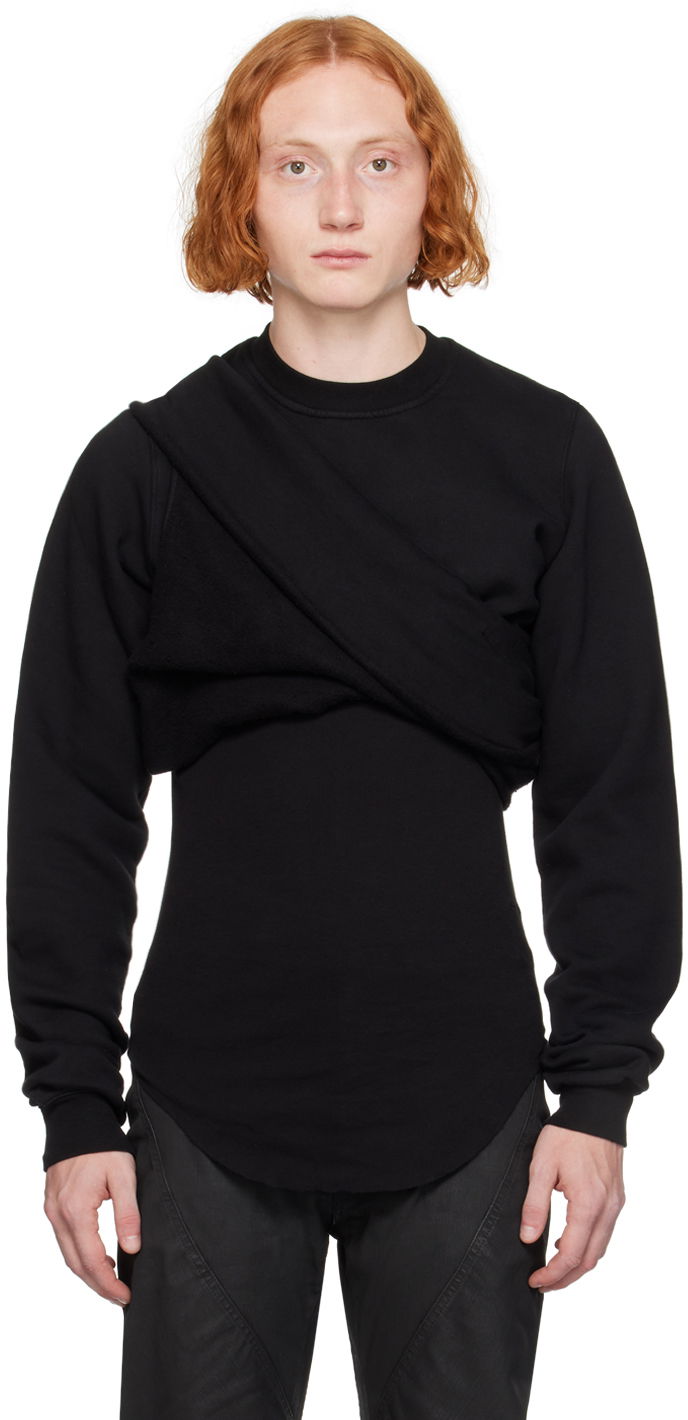Majica kratkih rukava Rick Owens DRKSHDW Black Porterville Cutout Sweatshirt Crna | DU02D2268 F